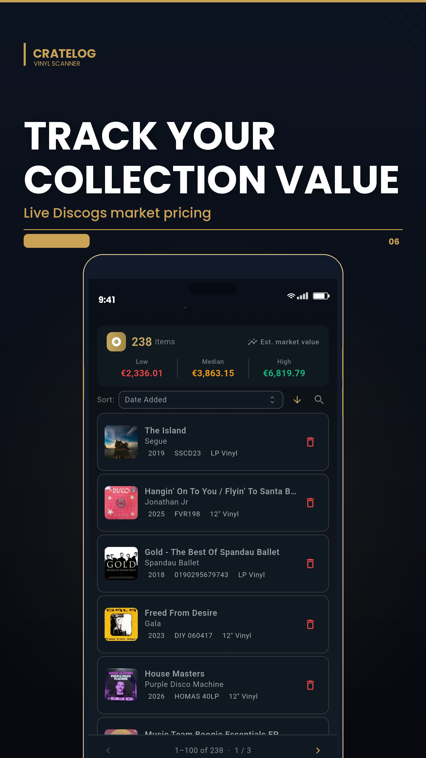 Collection value insights screen
